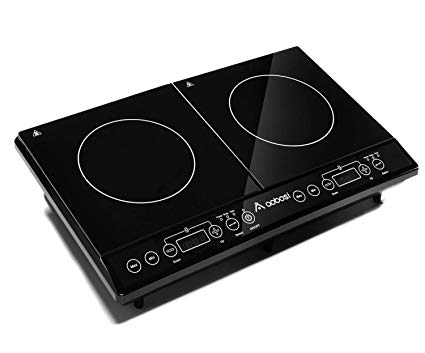 Aobosi Induction Hob, Double Induction Hob 2 Zone Portable Electric Cooker, Sensor Touch Control，Crystal Glass plate