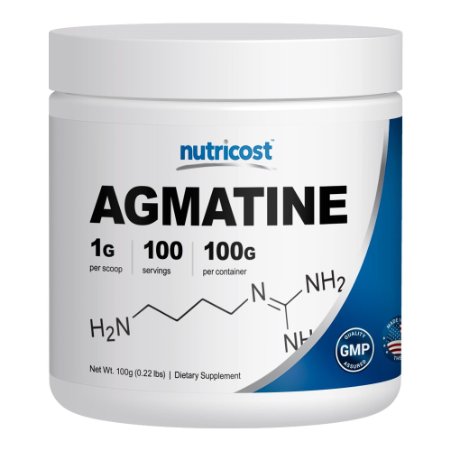Nutricost Agmatine 100 GMS - Pure Agmatine 100 Servings Agmatine Sulfate - Finest Quality