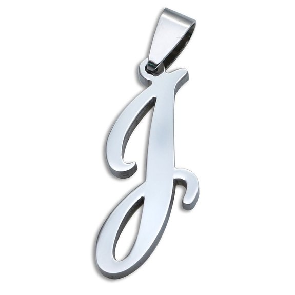 Jstyle Jewelry Stainless Steel Mens Womens Name Initial Letter Pendant Necklace,22 inch Chain,26 Letters