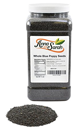 Anna and Sarah Poppy Seeds Unwashed 5 Lbs England in Jar, GRADE A