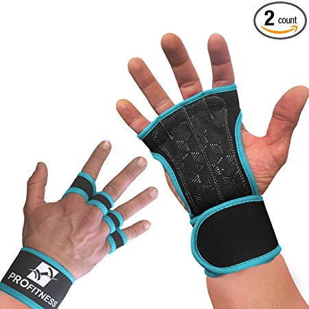 Cross Training Gloves by ProFitness | Non-Slip Palm Silicone Weight lifting Glove to avoid Calluses | Perfect for WODs & Weightlifting | With Wrist Wrap Support, Ideal for both Men & Women