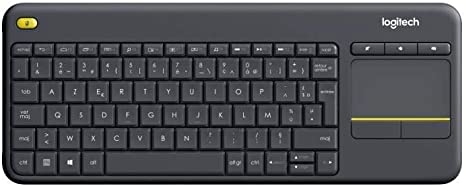 Logitech K400 Plus Keyboard, France Wireless Touch, Black, 920-007129 (Wireless Touch, Black)