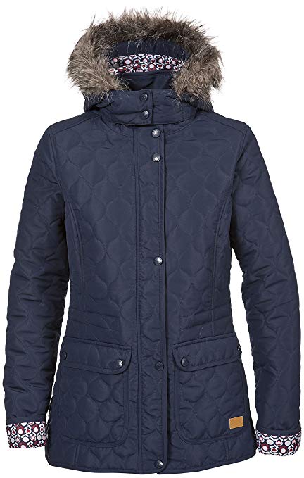 Trespass Jenna Womens Quilted Jacket in Navy Purple & White