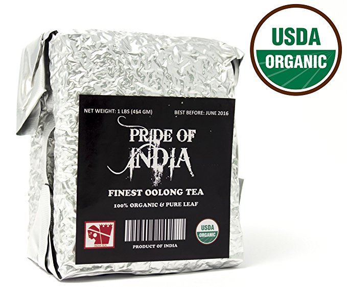 Pride Of India - Organic Oolong (Fist Flush - Monkey Picked) Smoky Flavor Orthodox/Loose Leaf Tea, 227 gms (Half Pound)