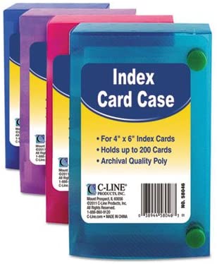 C-LINE Polypropylene Index Card Case for 100 3 x 5 Inch Cards, Assorted (CLI58335) one Unit per Order(2_Pack)