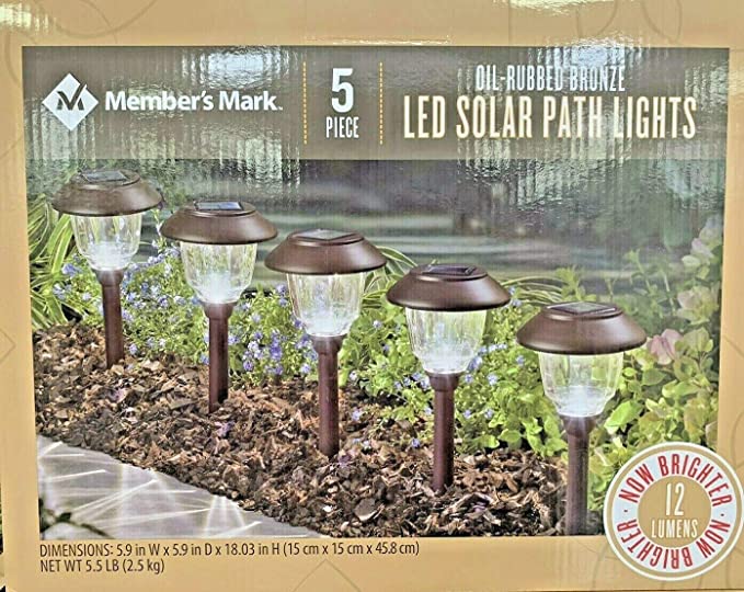 Member's Mark 5-Piece Oil-Rubbed Bronze Led Solar Path Lights