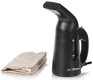 PurSteam® Elite 850 Watt Garment & Fabric Steamer - Compact Size with Full Size Power - For Home & Travel - Black