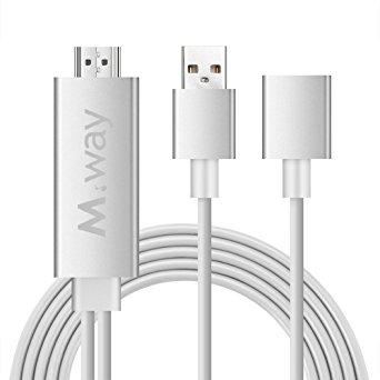 Lightning to HDMI Adapter Cable, M.Way Lightning Digital AV to HDMI 1080P HD Micro USB 3 in 1 High Speed TV Adapter For iPhone 7/7 Plus, 6/6 Plus/6/6s Plus, Samsung galaxy S6/6 edge,Note3/4/5 [ Not Samsung S7/7 edge ]