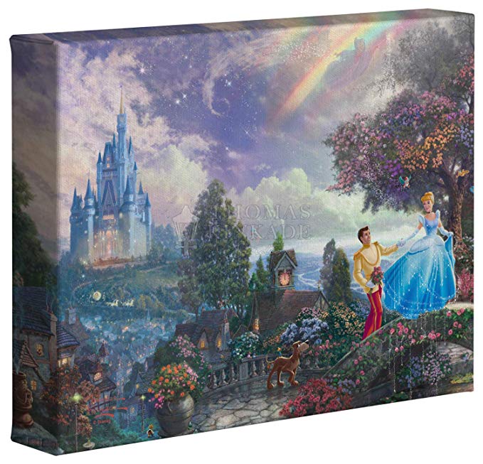 Thomas Kinkade Disney Cinderella Wishes Upon A Dream 8 x 10 Gallery Wrapped Canvas