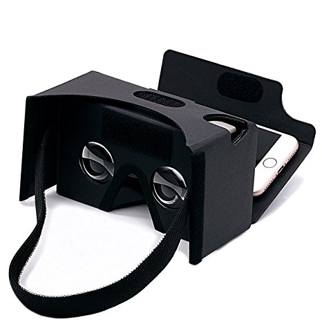 Virtual Real Store Google Cardboard 3D Virtual Reality Headset Glasses,DIY Cardboard Compatible with 3-6inch Screen Android and Apple Smartphone(Black)