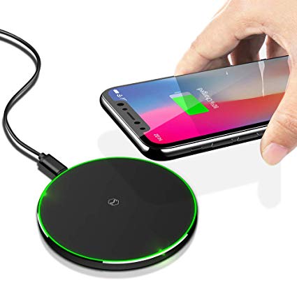 Wireless Charger, Qi-Certified 7.5W Wireless Charging Compatible with iPhone Xs MAX/XR/XS/X/8/8 Plus,10W Compatible with Galaxy Note 9/S9/S9 Plus/Note 8/S8,5W All Qi-Enabled Phones(No AC Adapter)