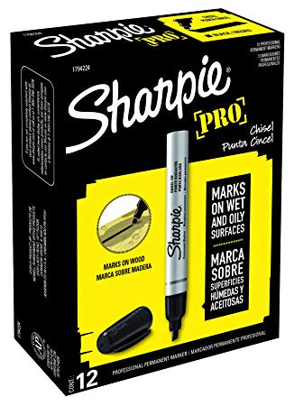 Sharpie Pro Permanent Markers, Black (Pack of 12)