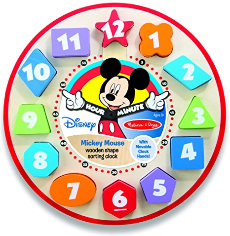 Melissa & Doug Disney Mickey Mouse Wooden Shape Sorting Clock