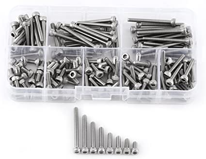 160pcs 304 Stainless Steel Metric Thread Hex Socket Cap Head Screws Bolts with Storage Box, M3 x 6/8/10/12/16/20/25/30mm