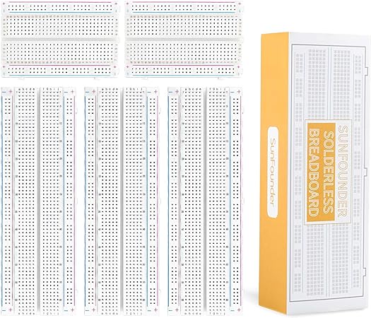 SunFounder 5PCS Breadboards Kit Include 3PCS 830 Point 2PCS 400 Point Solderless Breadboard Compatible for Arduino Proto Shield Distribution Connecting Blocks