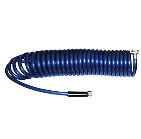 Plastair SpringHose PUW625B93-AMZ Light Polyurethane Lead Free Drinking Water Safe Recoil Garden Hose, Blue, 3/8-Inch by 25-Foot