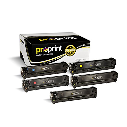 ProPrint (TM) 5-Pack Compatible HP 131X 131A (CF210X CF211A CF212A CF213A) Canon 131 Toner Cartridge Set for LaserJet Pro 200 imageCLASS
