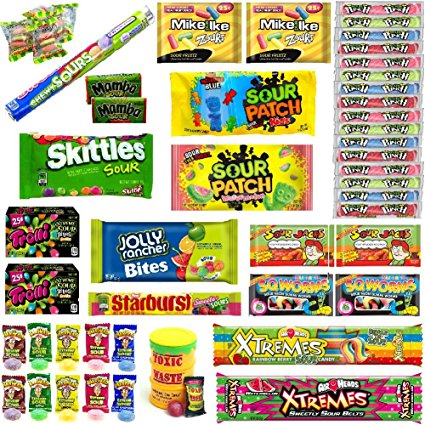 Ultimate Sour Candy Bundle - 50 Packages of Candy - Over 15 Different Varieties of Candy (Including Sour Patch Kids, Warheads, Sour Skittles, Sour Punch Straws & More)