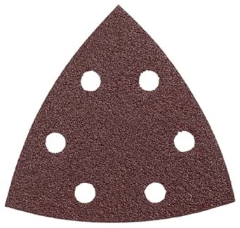 BOSCH SDTR040 Detail Triangle, Hook & Loop Sanding Sheet, Red, 40 Grit, 5-Pack