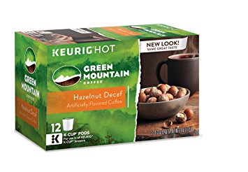 Green Mountain Coffee Hazelnut Decaf, Keurig K-Cups, 72 Count