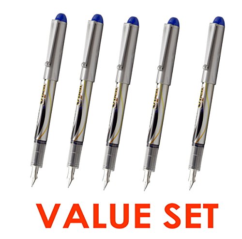 Pilot V Pen (Varsity) Disposable Fountain Pens, Blue Ink, Small Point Value Set of 5（With Our Shop Original Product Description）