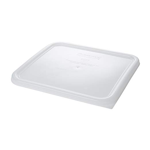 Rubbermaid Commercial Products Large Lid for 12, 18, and 22 Qt. Plastic Space Saving Square Food Storage Container (FG652300WHT)