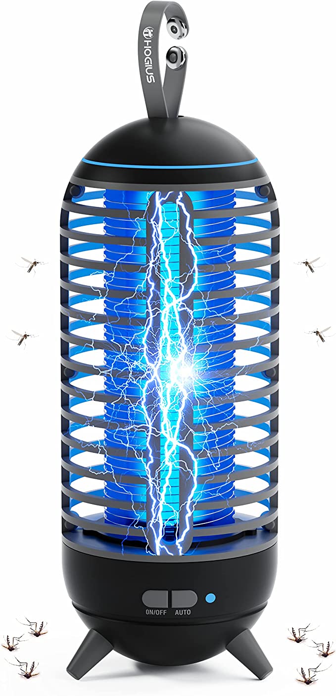 Cordless Bug Zapper Outdoor & Fly Zapper Indoor & Wireless Mosquito Zapper Portable Camping Bug Zapper Fly Trap 2500mAh Bug Zapper Electric Trap Ideal for Fly Traps (Black)