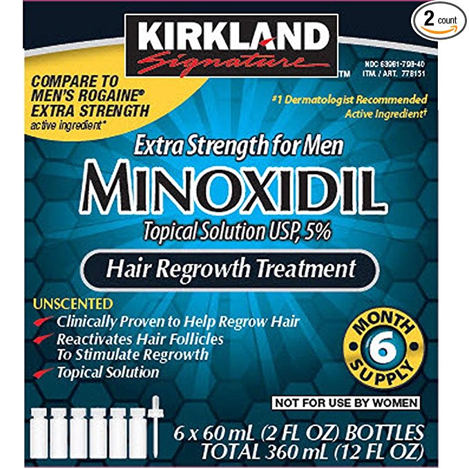 6 Months worth of Kirkland Minoxidil 5 percentage Extra Strength Hair Loss Regrowth Treatment Men