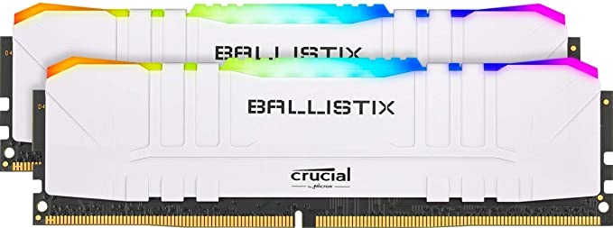 Crucial Ballistix RGB 3600 MHz DDR4 DRAM Desktop Gaming Memory Kit 16GB (8GBx2) CL16 BL2K8G36C16U4WL (WHITE)