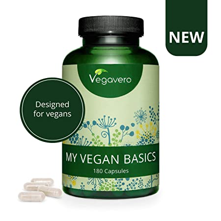 Vegan Multivitamins Vegavero® | Essentials – with Vitamin B12, B2, Vitamin D3 (VitashineTM), Iron, Calcium (AquaminTM), Zinc, Selenium and Iodine | 180 Easy to Swallow Capsules | NO ADDITIVES