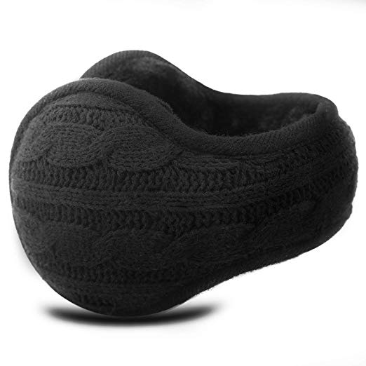 WinterOutdoor Classic Knitted Earmuffs - Collapsible Ear Warmer for Women and Mens