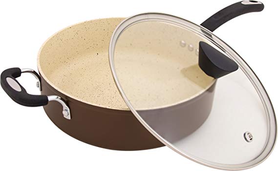 The Stone Earth All-In-One Sauce Pan by Ozeri, with 100% APEO & PFOA-Free Stone-Derived Non-Stick Coating from Germany