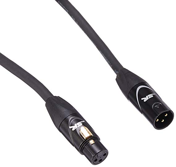 Monoprice Stage Right Series Professional XLR Male to XLR Female - 1.5ft - Black - Gold Plated | 16AWG Stranded Copper Wire Conductors [Microphone & Interconnect]