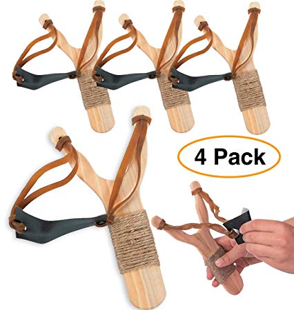 Wooden Slingshots (4 pack) Classic toy for kids