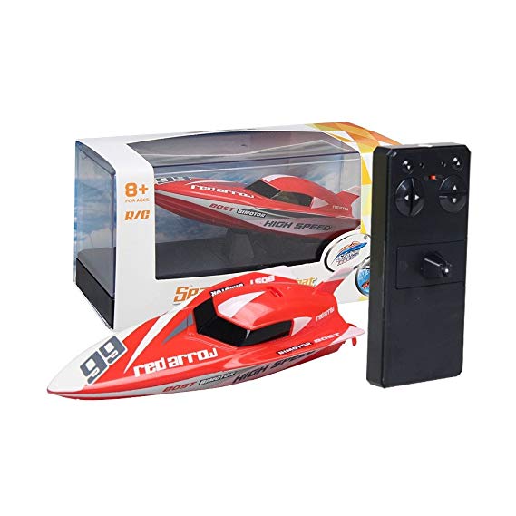 Littleice 3312M 2.4G Remote Control RC Boat 4CH Racing Waterproof Remote Outdoor Toys (Red)