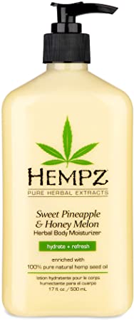 Hempz Natural Herbal Body Moisturizer: Sweet Pineapple & Honey Melon Skin Lotion, 17 oz