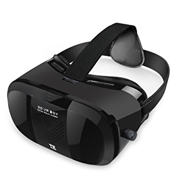 3D VR Headset, TechRise 3D VR Glasses Virtual Reality Box with Adjustable Lens and Comfortable Strap For Samsung iPhone 4~6g inch Smartphones, 3D Movies and Games, letting everyone enjoy an immersive 3D experience