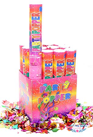 12 Piece Confetti Cannon Popper (12 in) in Decorated Gift Box - TUR Party Supplies Authentic Giant Party Confetti Cannon for Parties, Birthdays, Weddings, and More! Safe and Fun for Family and Friends