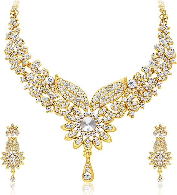 Sukkhi Women's Fabulous Gold Plated Ad Necklace Set 15.24