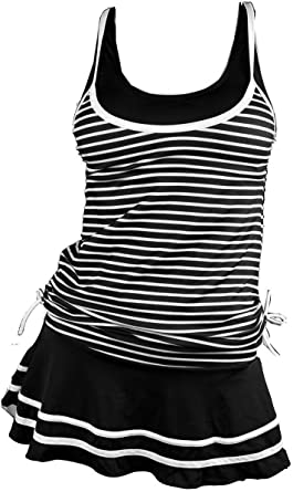 MiYang Women's Tankini Striped Vintage Swim Dress