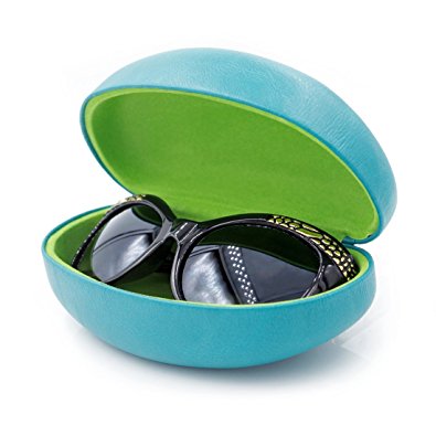 Hard Eyeglass & Sunglasses Cases | Oversized To Protect Glasses w/Large to Extra Large Frames | Great For Men & Women | Classic Looking Finish | Clamshell