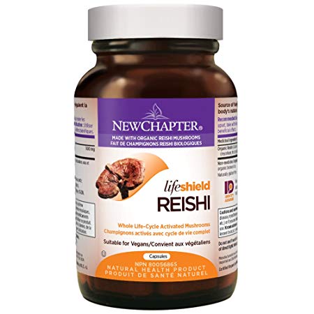 New Chapter Reishi Mushroom - LifeShield Reishi for Healthy Aging with   Organic Reishi Mushroom   Vegan   Non-GMO Ingredients - 72 ct