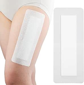 10 Pcs Waterproof Knee Replacement Surgery Island Dressing | 4x10 Inch Long Post Surgery Bordered Gauze Bandage with Adhesive Border   Non-Stick Central Pad, Hip Surgery Wound Incision Recovery