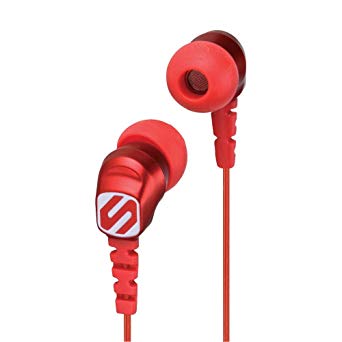 SCOSCHE HP200R thudBUDS Noise Isolation Earbuds - Retail Packaging - Red