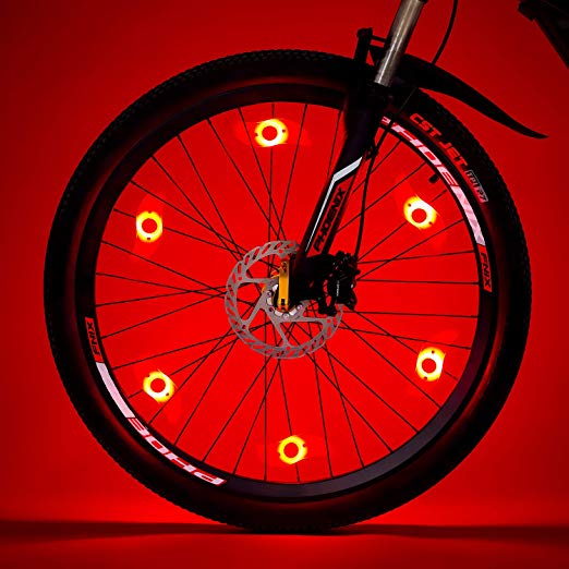 Willceal Bike Spoke Light 6PCS, Bike Wheel Light,Tyre Wire Right with 6 LED Flash Model Neon Lamps,Bike Safety Alarm Light.