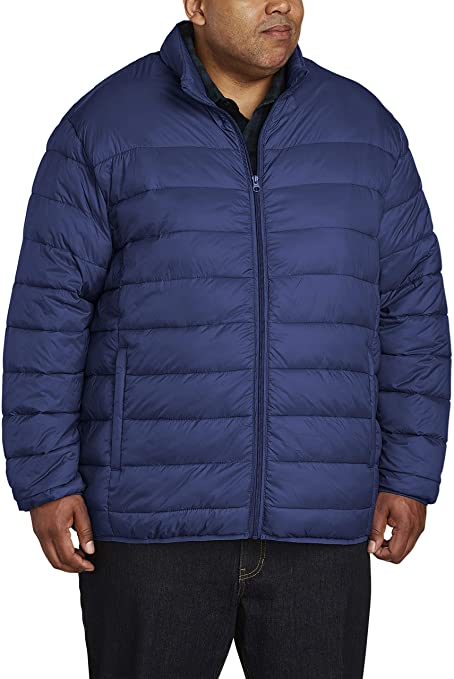 Amazon Essentials Mens Big & Tall Lightweight Water-Resistant Packable Puffer Jacket