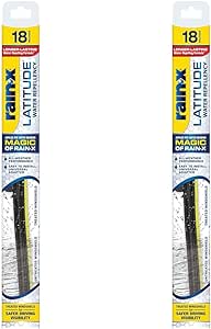 Rain-X 5079275-2 Latitude 2-In-1 Water Repellent Wiper Blades, 18 Inch Windshield Wipers (Pack Of 2), Automotive Replacement Windshield Wiper Blades With Patented Repellency Formula