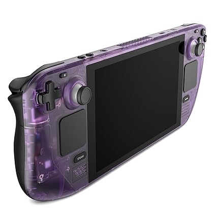 JSAUX Transparent Front Cover Compatible for Steam Deck, DIY Clear Edition Replacement Custom Faceplate Shell Housing Case for Steam Deck - PC0108 [Purple]