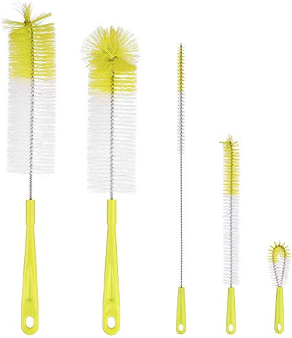 Alink Bottle Cleaning Brush Set - Long Bottle Cleaner for Washing Beer/Wine Narrow Neck Bottles Hummingbird Feeder Well