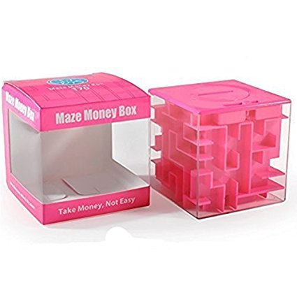 SainSmart Jr. Amaze CB-22 Cube Money Maze Bank-Unique Perfect Gifts for Kids (Pink)